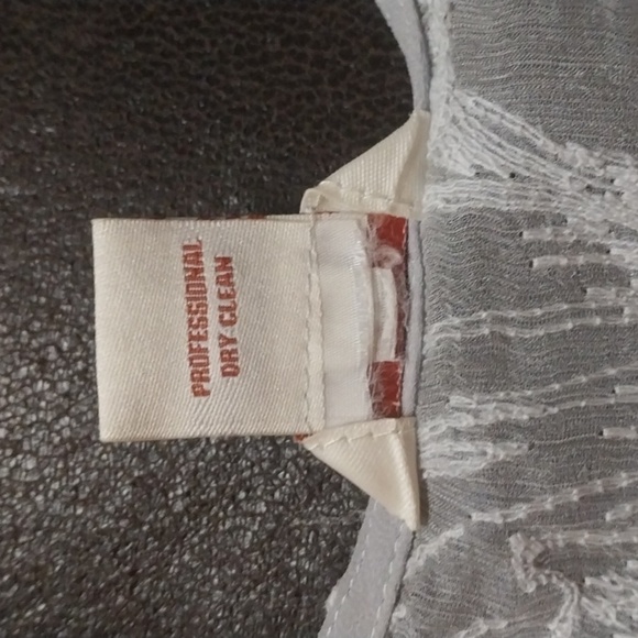 Sundance Gray Sheer Floral Lace Top Tunic Boho Bohemian Flowy Blouse Size L - Picture 8 of 9